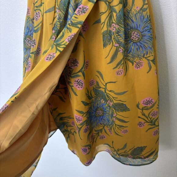 Madewell Sweetgrass Ruffle-Sleeve Dress In Painted Blooms Size 0 Boho - Picture 5 of 9